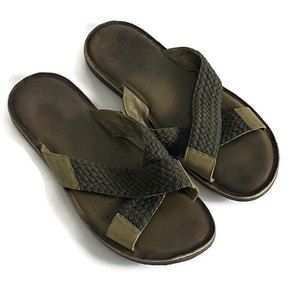 GEOX RESPIRA Mens Brown Sandals Size 12 (46 EU) Slides Beach Braided
